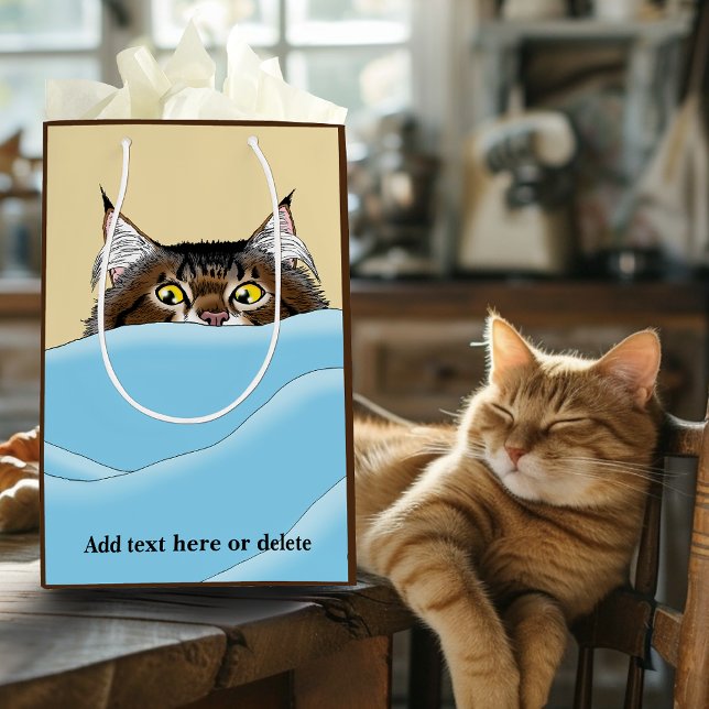 Sac Cadeau Moyen Tabby Chat Pékin Bleu Drôle (Créateur téléchargé)