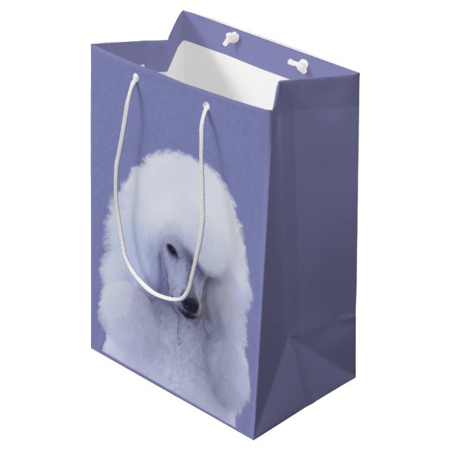 Sac Cadeau Moyen Tableau blanc standard de caniche - Art original d (Devant Angle)