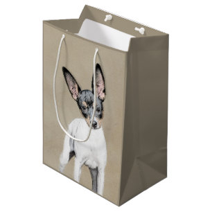 Sac Cadeau Moyen Tableau Rat Terrier - Cute Original Chien Art