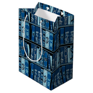 Sac Cadeau Moyen Tablettes de livres bleus Livres Vintages