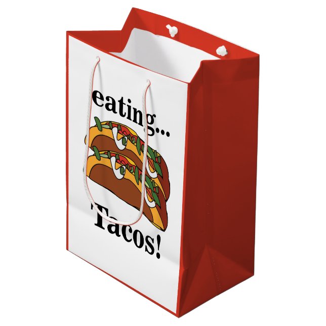 Sac Cadeau Moyen Taco Tacos Funny Birthday (Devant Angle)
