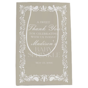 Sac Cadeau Moyen Talavera beige Carrelage Fiesta Baby Sprinkle Fave