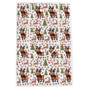 Sac Cadeau Moyen Tasse florale mignonne au renne