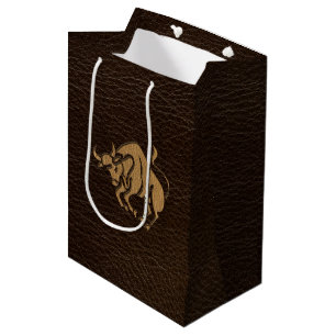 Sac Cadeau Moyen Taureau simili cuir