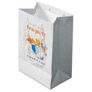 Sac Cadeau Moyen Tea Party de la Fête des mariées Florale moderne