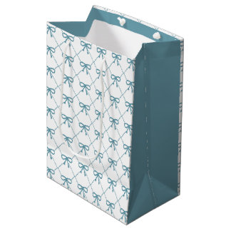 Sac Cadeau Moyen Teal bows on white background