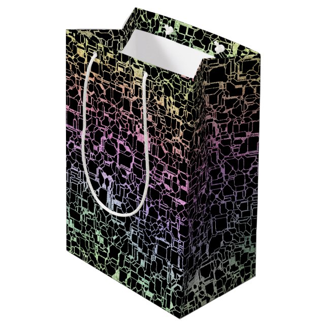 Sac Cadeau Moyen techno rainbo : (Dos Angle)
