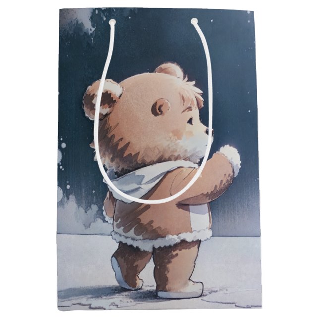 Sac Cadeau Moyen Teddy Bear Boy Bearly Wait Baby shower (Devant)