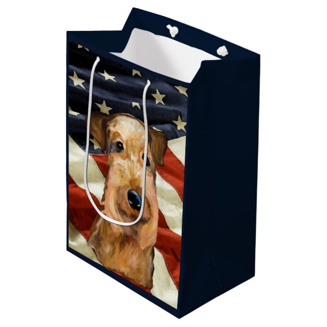 SAC CADEAU MOYEN TERRIER AIREDALE     (Devant Angle)