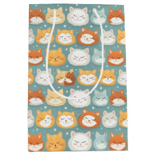 Sac Cadeau Moyen Têtes de chat à tête blanche