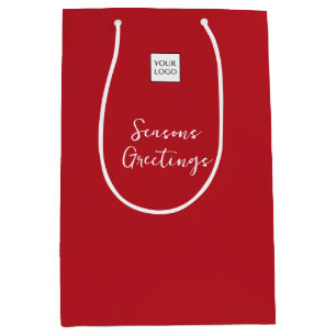 Sac Cadeau Moyen Texte de logo rouge pour emballage promotionnel d'