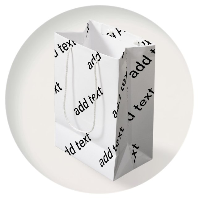 Sac Cadeau Moyen Texte extensible personnalisable Blanc et noir mod (Créateur téléchargé)
