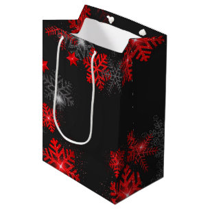 Sac Cadeau Moyen Texte personnalisé noir rouge thème Noël nouvelle 