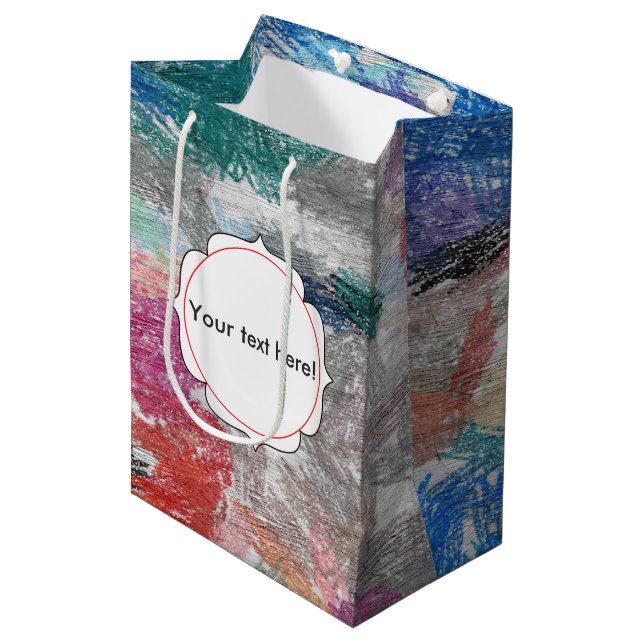 Sac Cadeau Moyen Texture de crayons (Devant Angle)