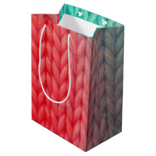 Sac Cadeau Moyen Texture de point de tricot dans des couleurs dégra
