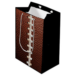 Sac Cadeau Moyen Texture des lacets de football noir