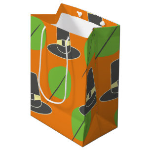 Sac Cadeau Moyen Thanksgiving Pilgrim Thanksgiving Motif Medium Cad