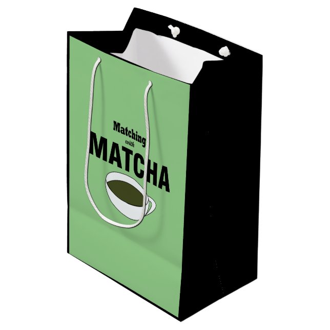 Sac Cadeau Moyen Thé vert Matcha (Devant Angle)