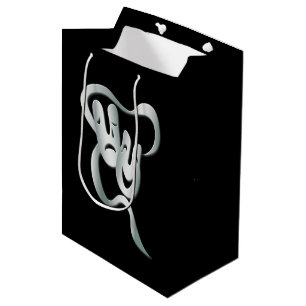 Sac Cadeau Moyen Théâtre Masque Comédie Tragédie Black Blanc MG