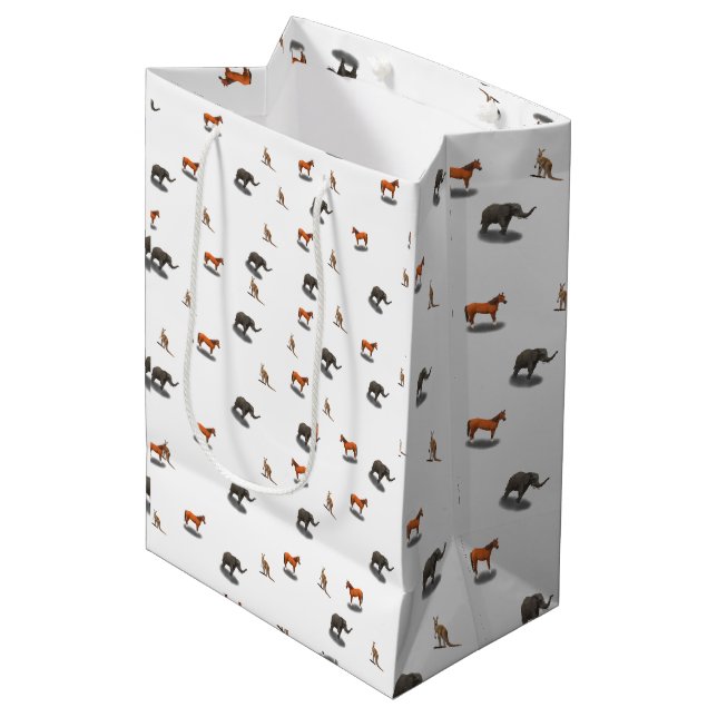 Sac Cadeau Moyen Thème animal assisté (Devant Angle)