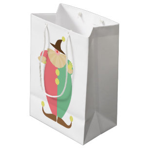 Sac Cadeau Moyen Thème de cirque clown rétro