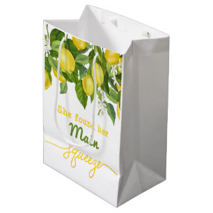Sac Cadeau Moyen Thème de mariage de citron de Main Squeeze Shower 