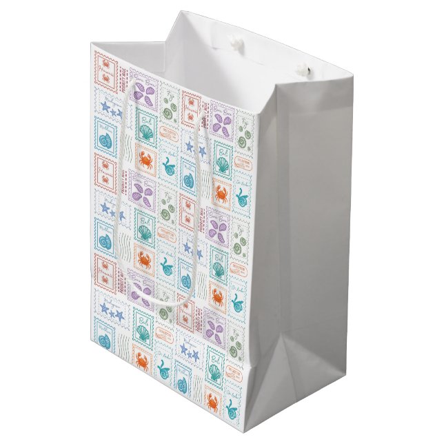 Sac Cadeau Moyen Timbres de poste de voyage (Devant Angle)