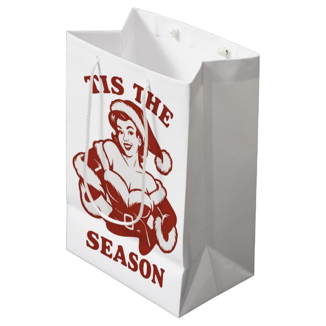 Sac Cadeau Moyen Tis The Season Snarky Christmas Sarcastic Funny  (Devant Angle)
