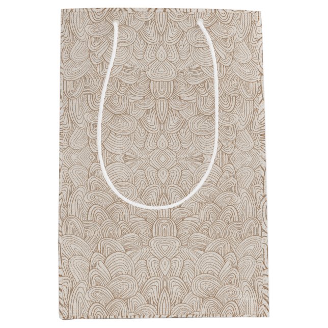 Sac Cadeau Moyen Tissage Quantique - Neutre Chaud (Devant)
