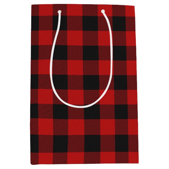 Sac Cadeau Moyen Tissu de dépôt de Buffalo Rouge (Devant)