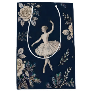 Sac Cadeau Moyen Toile de Noël Ballerine - Nuit de Minuit