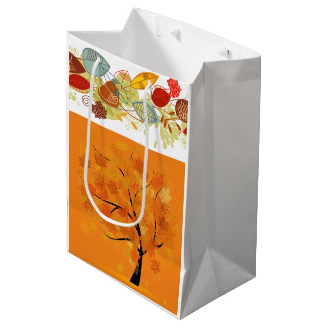 Sac Cadeau Moyen Tomber pour l'automne (Devant Angle)