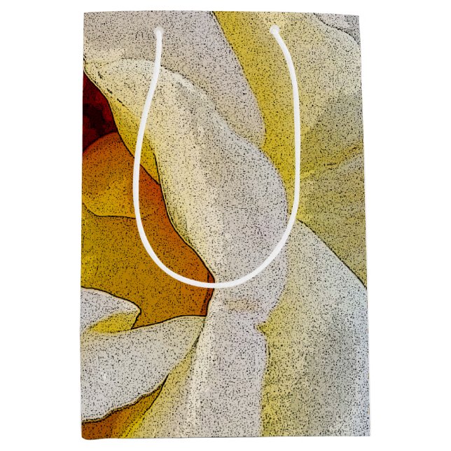 Sac Cadeau Moyen tons blanc à jaune (Devant)