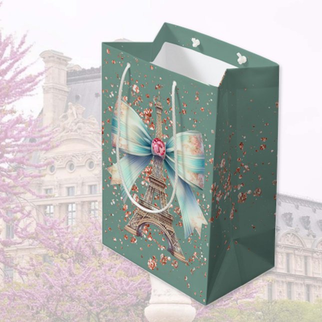 Sac Cadeau Moyen Tour Eiffel avec Bow (Créateur téléchargé)