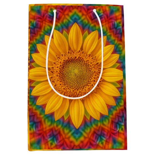Sac Cadeau Moyen Tournesol Kaléidoscope  (Devant)