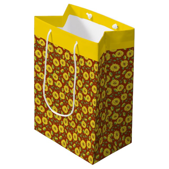 Sac Cadeau Moyen Tournesols (Devant Angle)