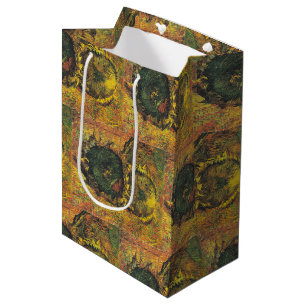 Sac Cadeau Moyen Tournesols de Van Gogh - Art floral doré vintage