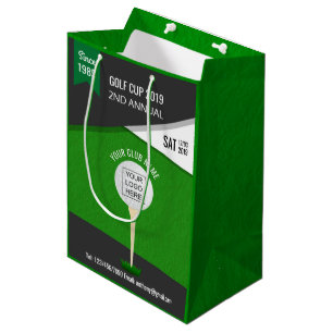 Sac Cadeau Moyen Tournoi de golf de club/entreprise ajoutez un logo