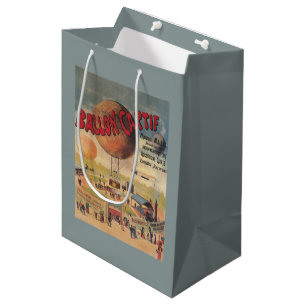Sac Cadeau Moyen Tours de ballon captif à une affiche d'exposition