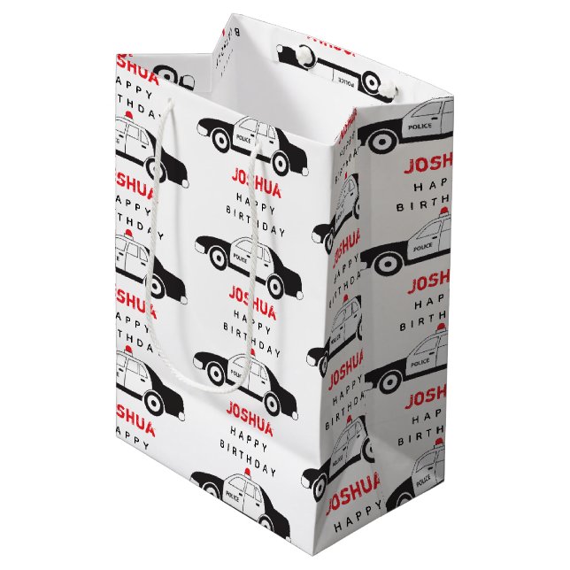 Sac Cadeau Moyen Toy Police Car Custom (Devant Angle)