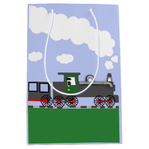 Sac Cadeau Moyen Train de dessin animé coloré