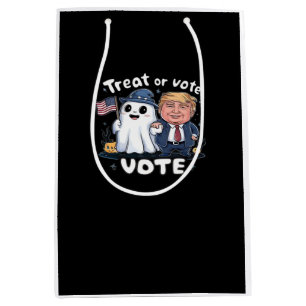 Sac Cadeau Moyen Traiter Ou Voter, Trumpkin Éffrayant, Halloween Gr