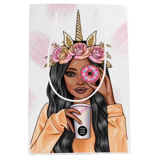 Sac Cadeau Moyen Traiteur Licorne Fantaisiste (Devant)