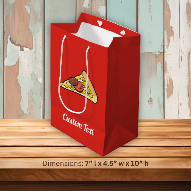 Sac cadeau moyen tranche de pizza (Créateur téléchargé)