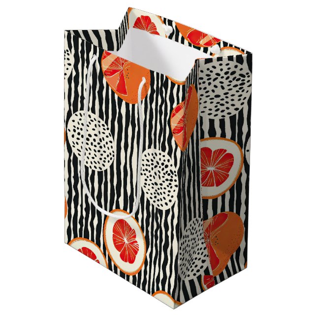 Sac Cadeau Moyen Tranches de Citrus Gras (6) (Devant Angle)