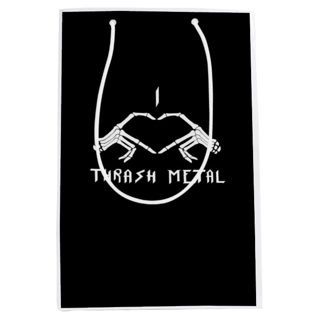 Sac Cadeau Moyen Trash Squelette Mains Coeur Classique (Devant)