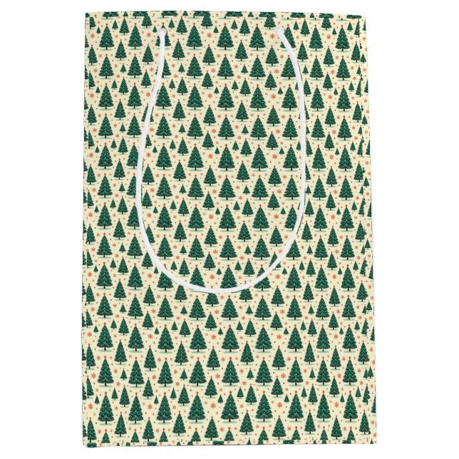 Sac Cadeau Moyen Trees and Snowflakes (Devant)