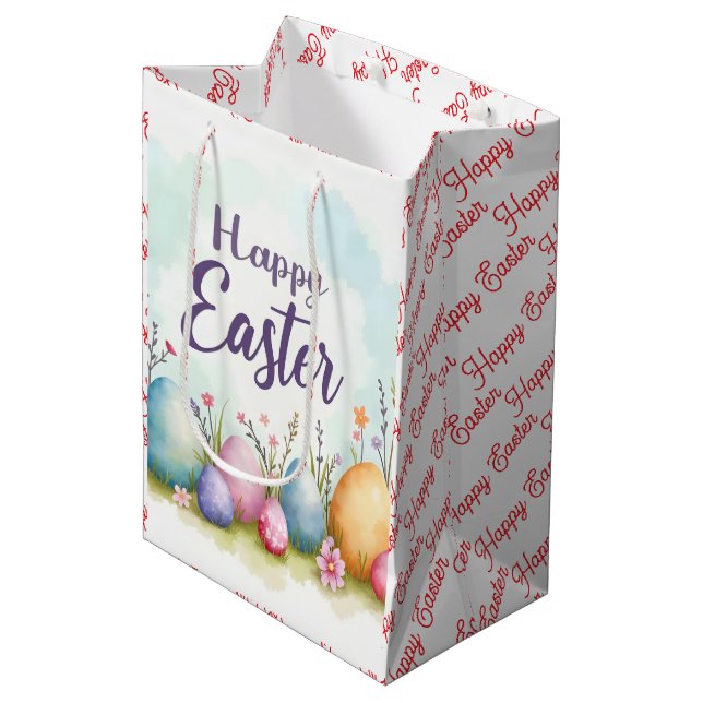 Sac Cadeau Moyen Trendy Easter Eggs Beautiful Collection (Devant Angle)