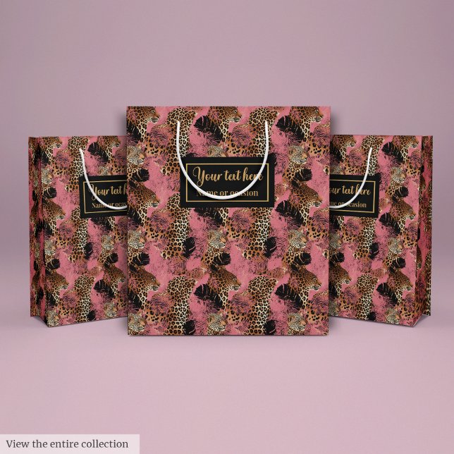 Sac Cadeau Moyen Trendy magenta leopard animal skin gift pack (Trendy magenta leopard animal skin gift pack Medium Gift Bag)