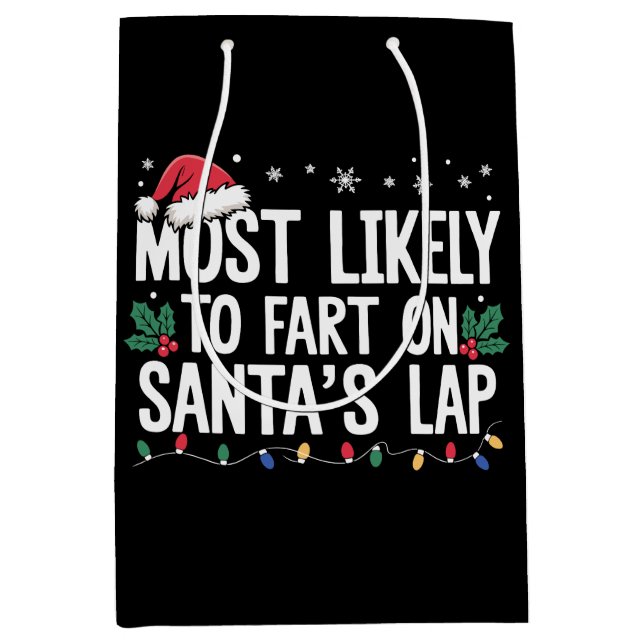 Sac Cadeau Moyen Très Probable De Pénétrer Sur Père Noël Lap Noël N (Devant)